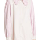 Ganni Cutline Frill Collar Overdyed Denim Shirt Light Lilac Size 2 US