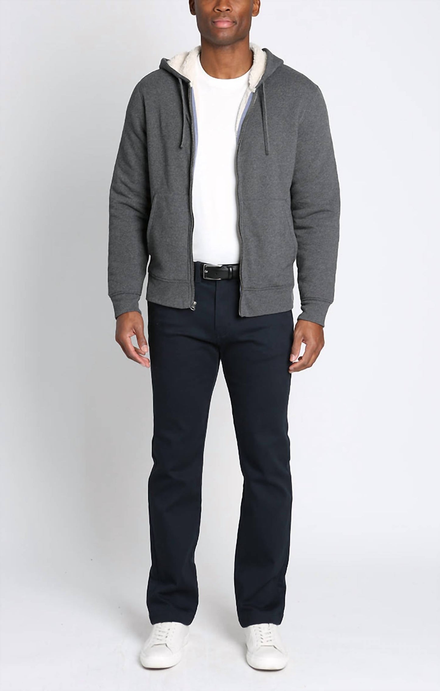 Jachs New York - Recycled Jacquard Sherpa Lined Full Zip Hoodie