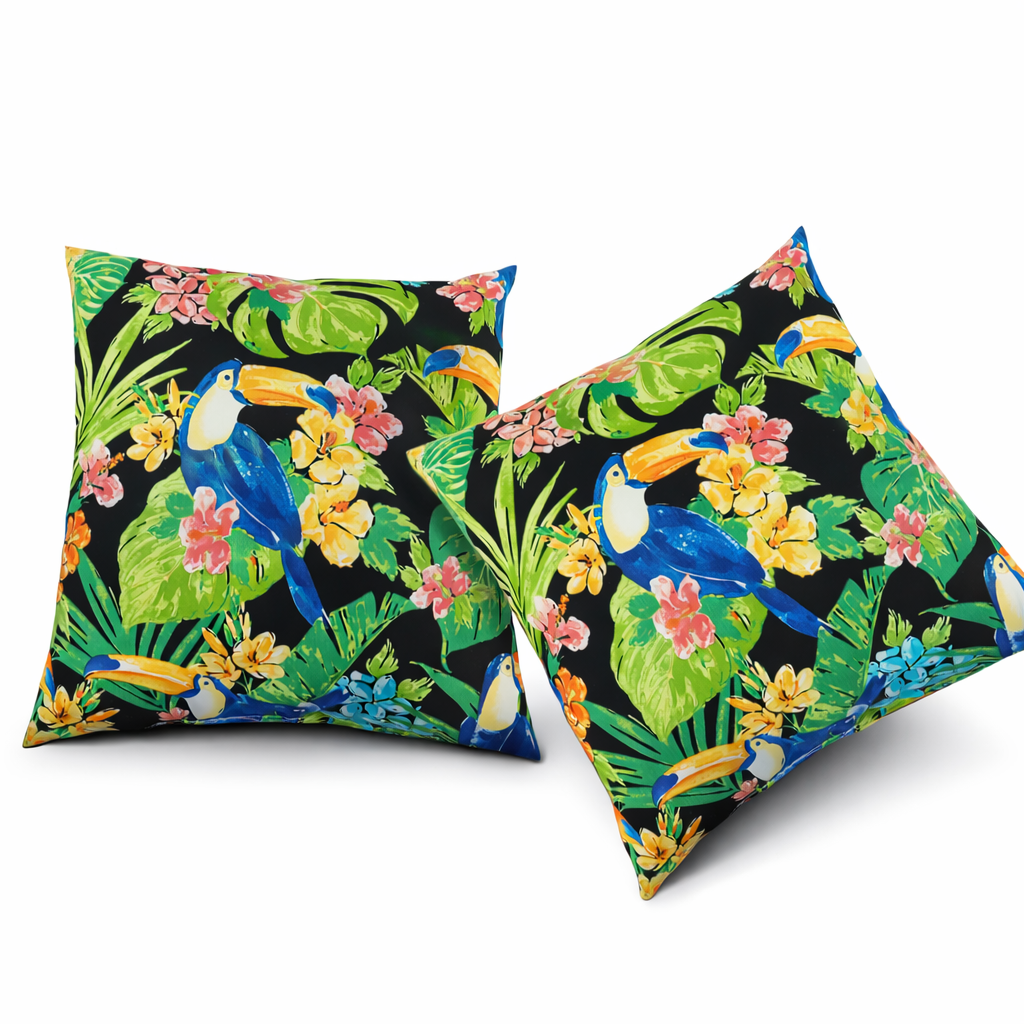 2 Pack Outdoor Throw Pillows, Waterproof & Fade-Resistant Patio Cushions