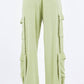 American Bazi - Linen Wide Leg Cargo Pants