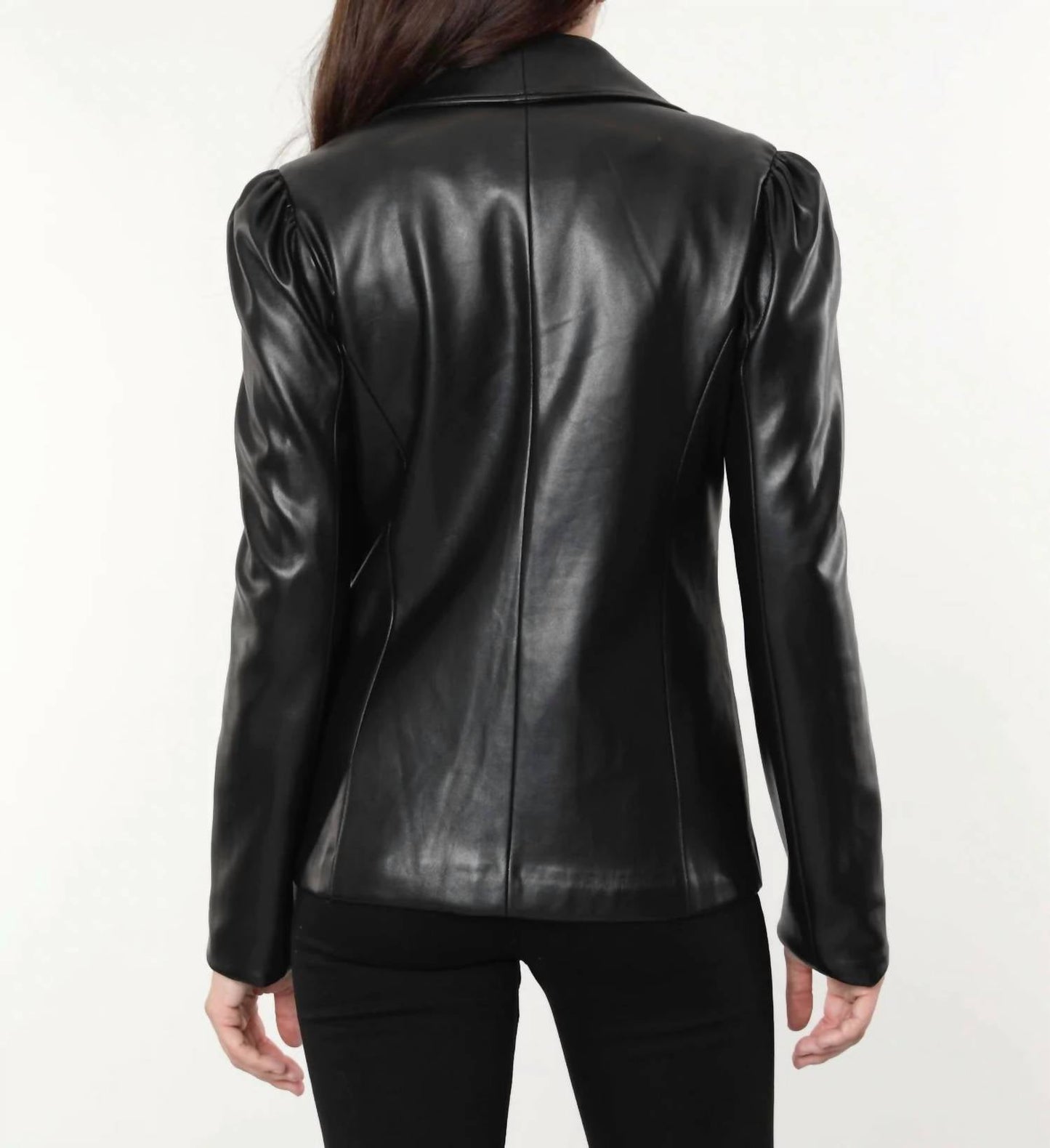 Dolce Cabo - Puff Shoulder Vegan Leather Blazer