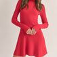 Klesis - Mock Neck Long Sleeve Fit-and-flare Mini Dress
