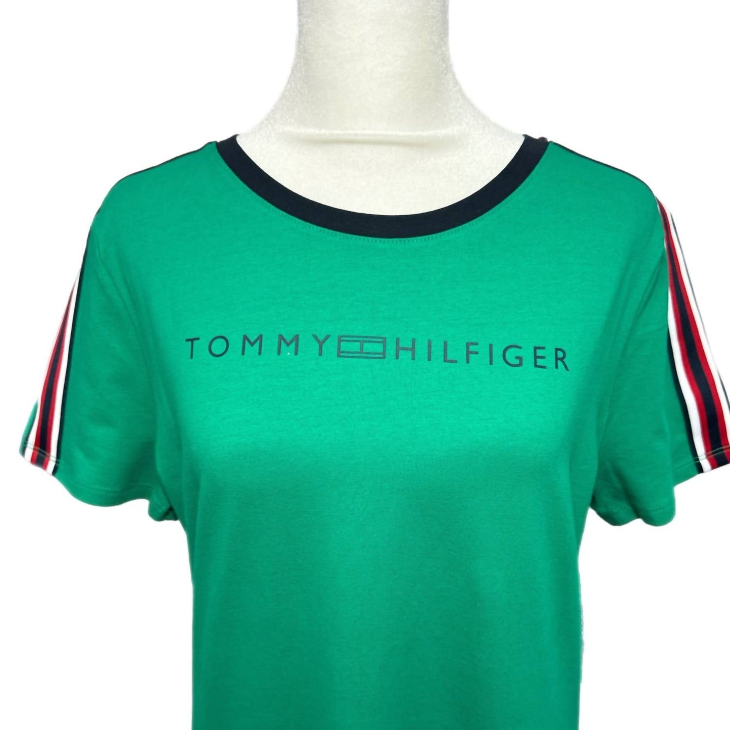 Tommy Hilfiger - Preppy T Shirt Dress Short Sleeve Stripe Accent