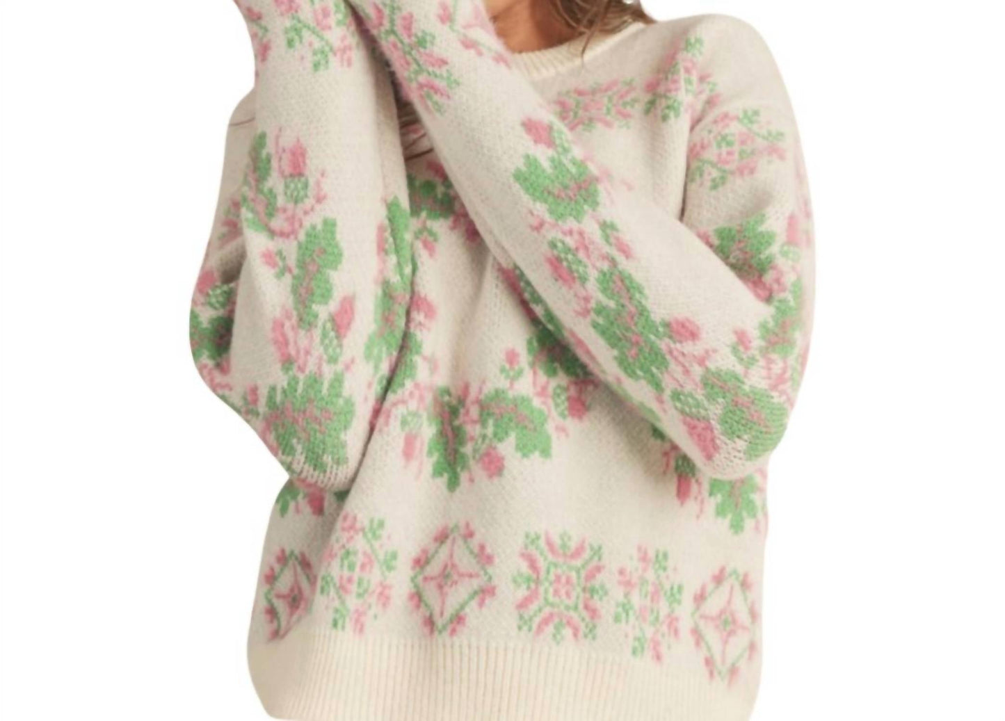 &Merci - Mixed Knit Faire Isle Sweater