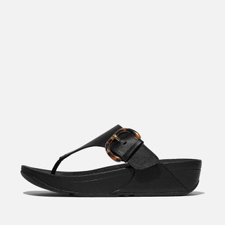 Fitflop - Women's Lulu Resin Buckle Leather Toe Post Sandals
