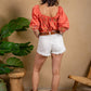 Paparazzi - Poplin Embroidered Top with Puff Sleeve