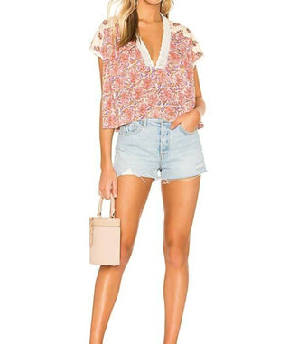 Free People - Blusa Boho Camponesa com Estampa Floral Leilani