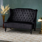 Nurturing Upholstered Loveseat With Wing Back And Diamond Tufting
