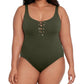 Ralph Lauren - Plus Size Laced Front Swimsuit