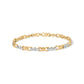 10k Yellow Gold 1/3 Cttw Diamond 3 Stone and X-Link Bracelet (I-J Color, I1-I2 Clarity) - 7.50" Inches