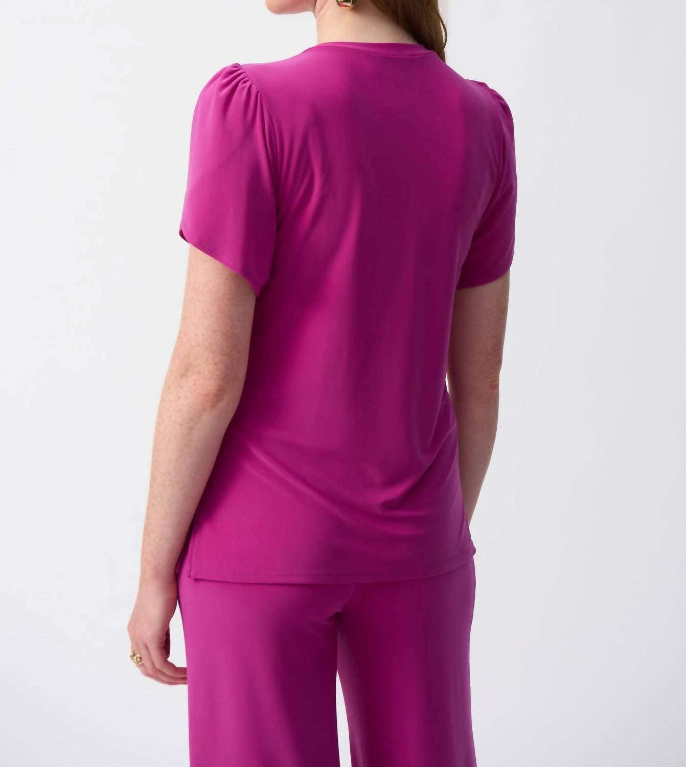 Joseph Ribkoff - Keyhole Neck Tulip Sleeves Top