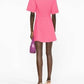 Ganni - V-neck Flared Stretch Viscose A-line Mini Dress