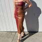 Crescent - Alix Color Block Vegan Leather Midi Dress
