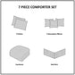 7 PC Faux Suede Comforter Set Natural King