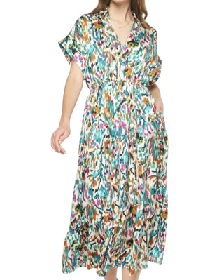 Entro - Satin Printed Midi Dress