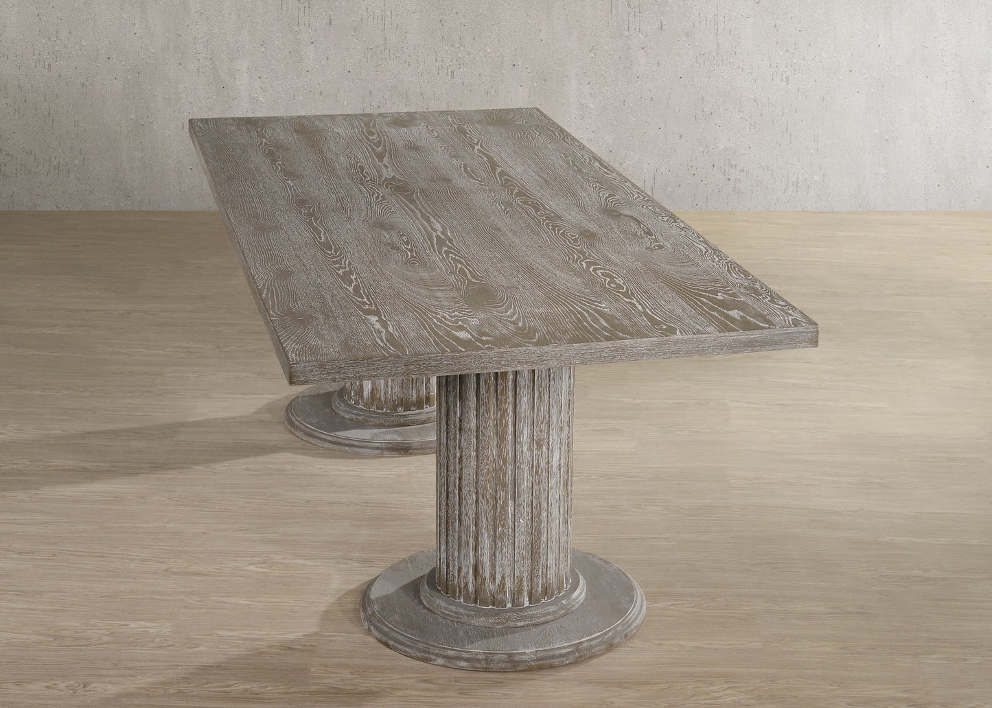 Gabrian 7 Pieces Dining Room Set - Reclaimed Wood, Beige / Gray