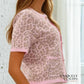 Entro - Carynn Animal Print Short-sleeve Knit Cardigan
