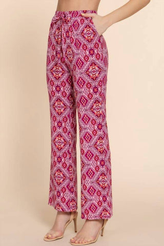 Active Basic - Stretch Print Straight Long Pants