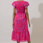 Sugarlips - Delina Floral Patte Tiered Midi Dress