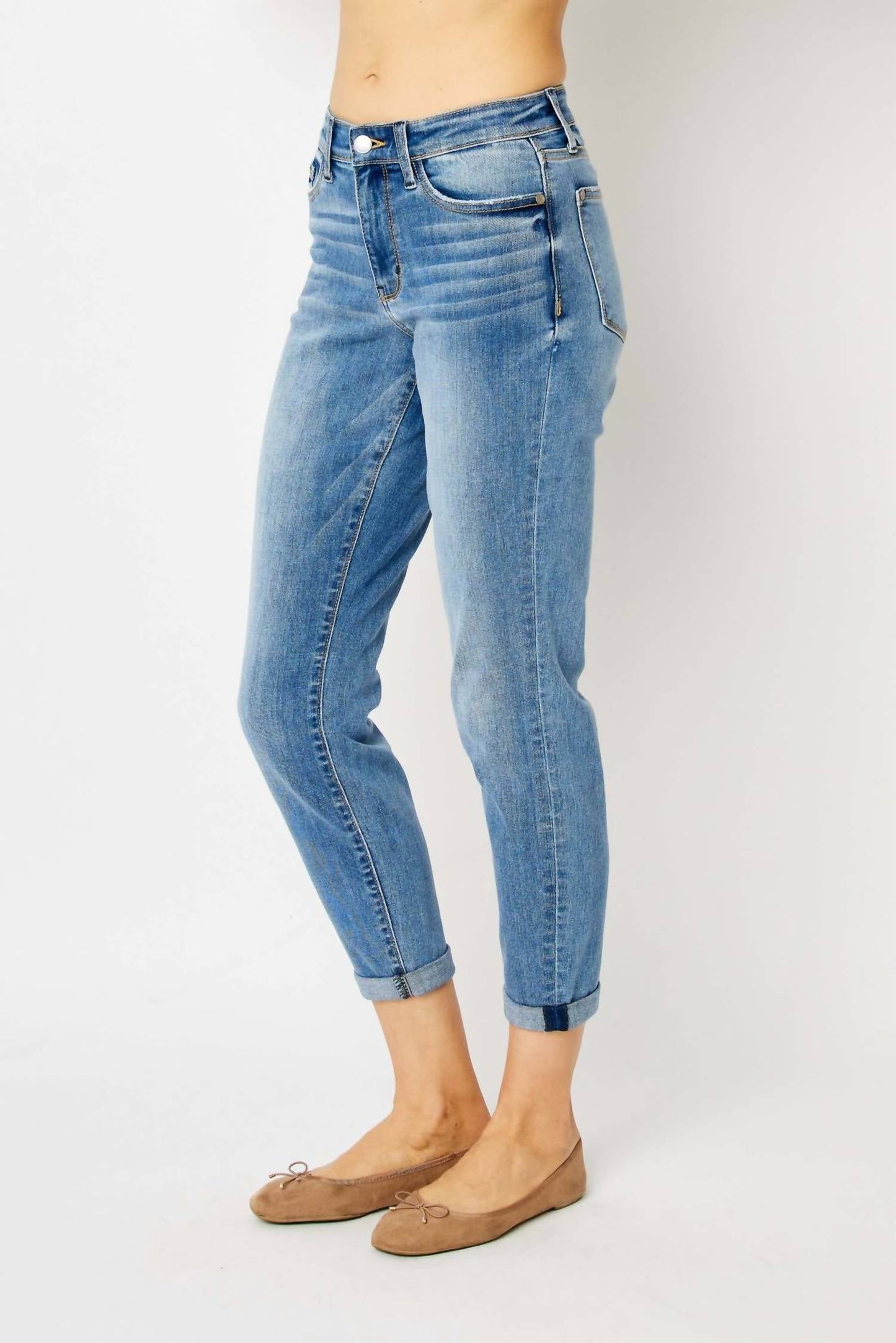 Judy Blue - Women's Midrise Cuffed Slim Jean