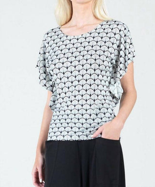 Clara Sunwoo - Blusa Caftan de Malha Amanteigada com Mangas Flutter