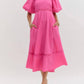 Entro - Puff Sleeve Dress With Cutouts