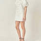 2.7 August Apparel - Laced Up Puff Sleeve Mini Dress