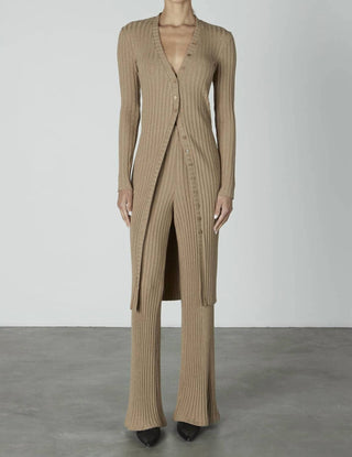 Enza Costa - Calça Flare Canelada com Suéter de Lurex