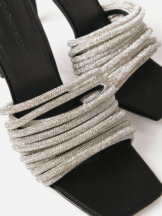 Jonathan Simkhai - Mule Lena Multi Strap Crystal Feminino