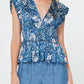 Current Air - Floral Pleated Sleeveless Blouse