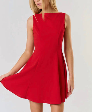 Blue Blush - Rachel Low Back Skater Mini Dress