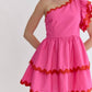 Entro - One Shoulder Valentine Mini Dress