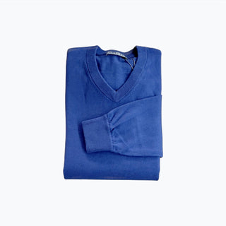 Alashan Cashmere - Suéter masculino de algodão e cashmere com decote em V