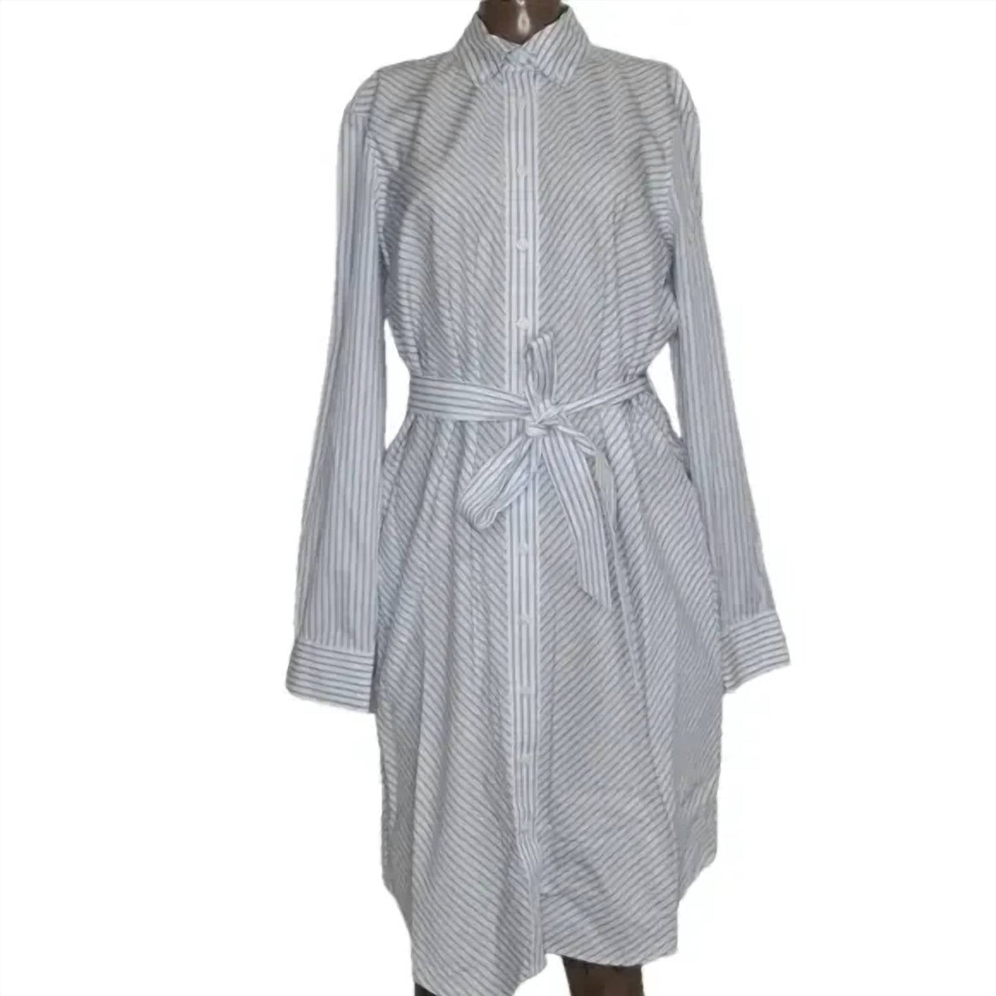 Brooks Brothers - Women's Cotton Striped Long Sleeve Shirt Dress