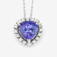 3.25 Carat Genuine Tanzanite and White Diamond 14K White Gold Pendant