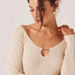 Astr - Cybele Pointelle Mini Sweater Dress