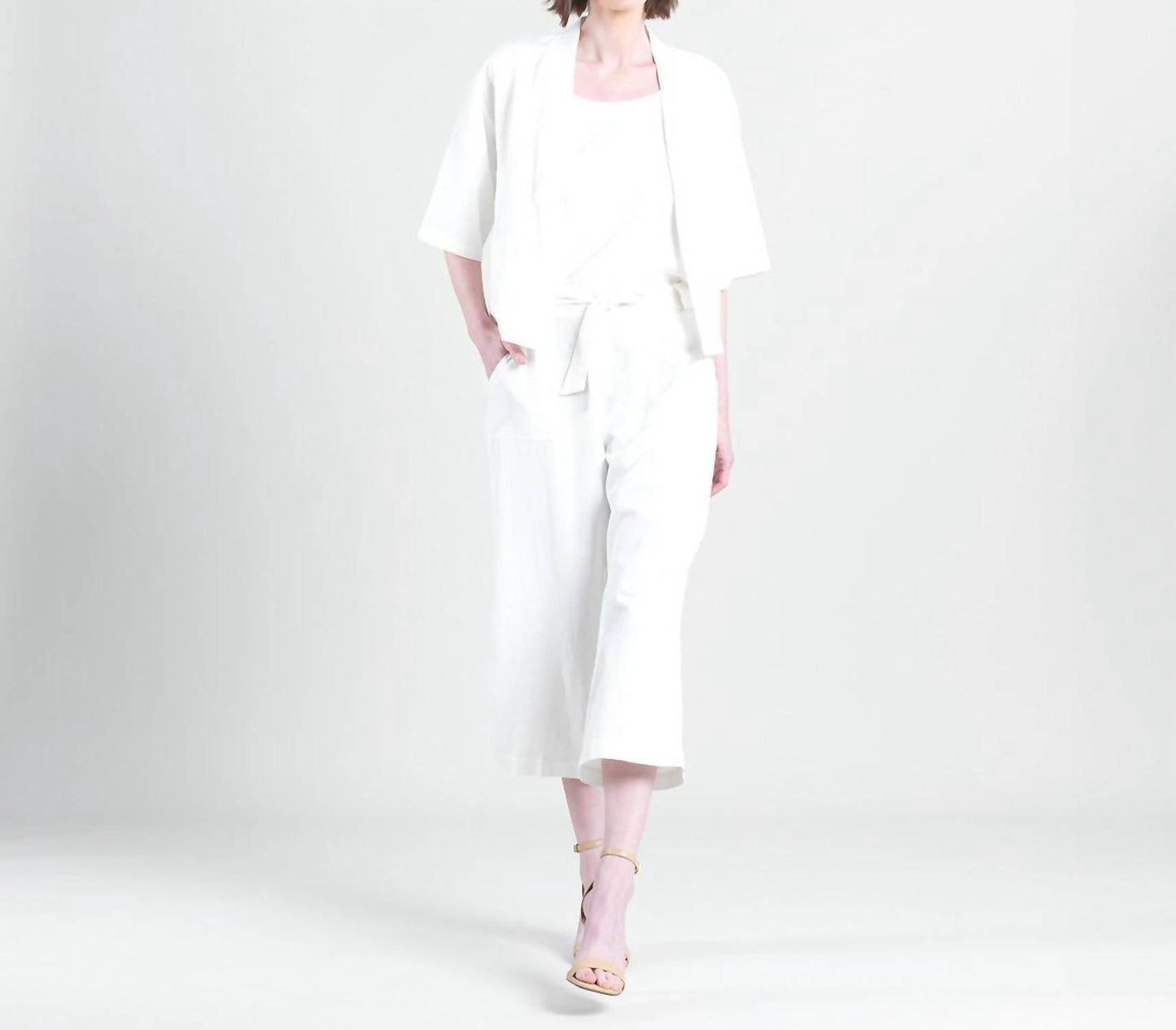 Clara Sunwoo - Linen Knit - Hi-Low Pocket Cardigan Jacket