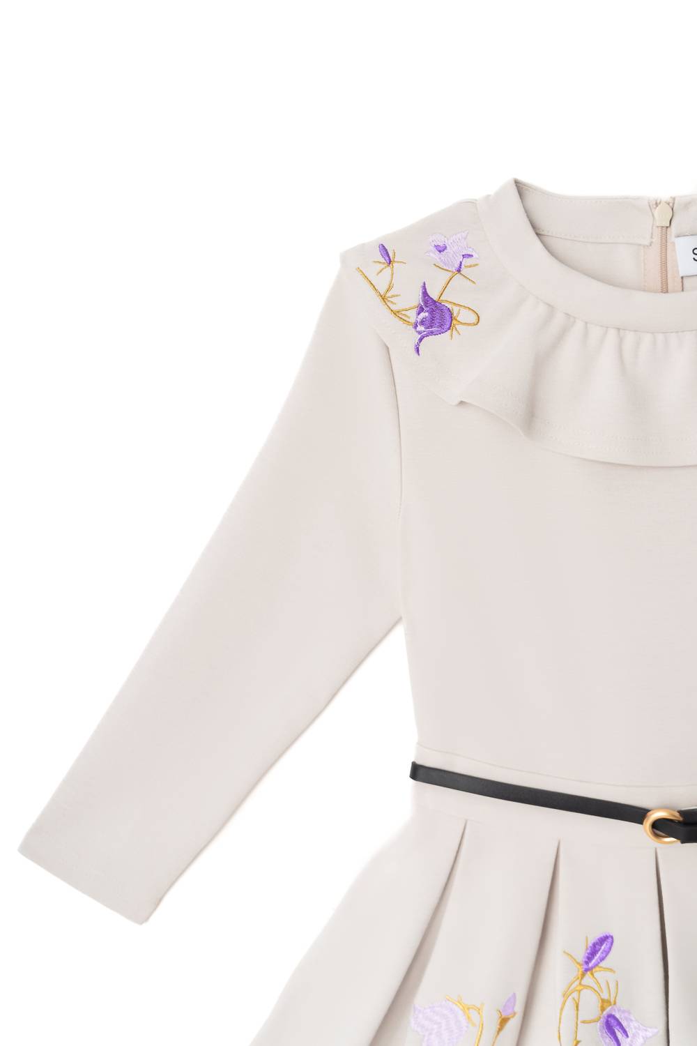 Sasha+Z - Girls Belt & Embroidery Nylon Dress