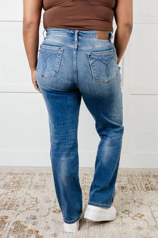 Judy Blue - Calça Jeans Térmica Reta com Lavagem Vintage
