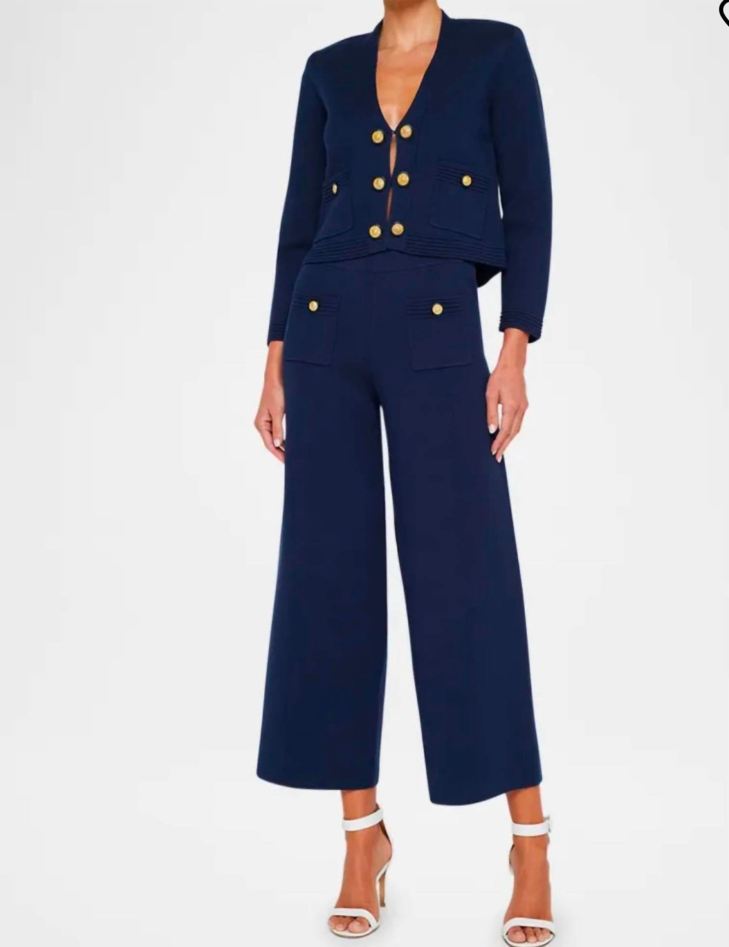 L'Agence - Catie V-neck Knit Blazer