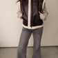 Blu Pepper - Leather Vest With Sherpa Lining