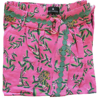 Emily Lovelock - Saia com estampa floral rosa Carolina