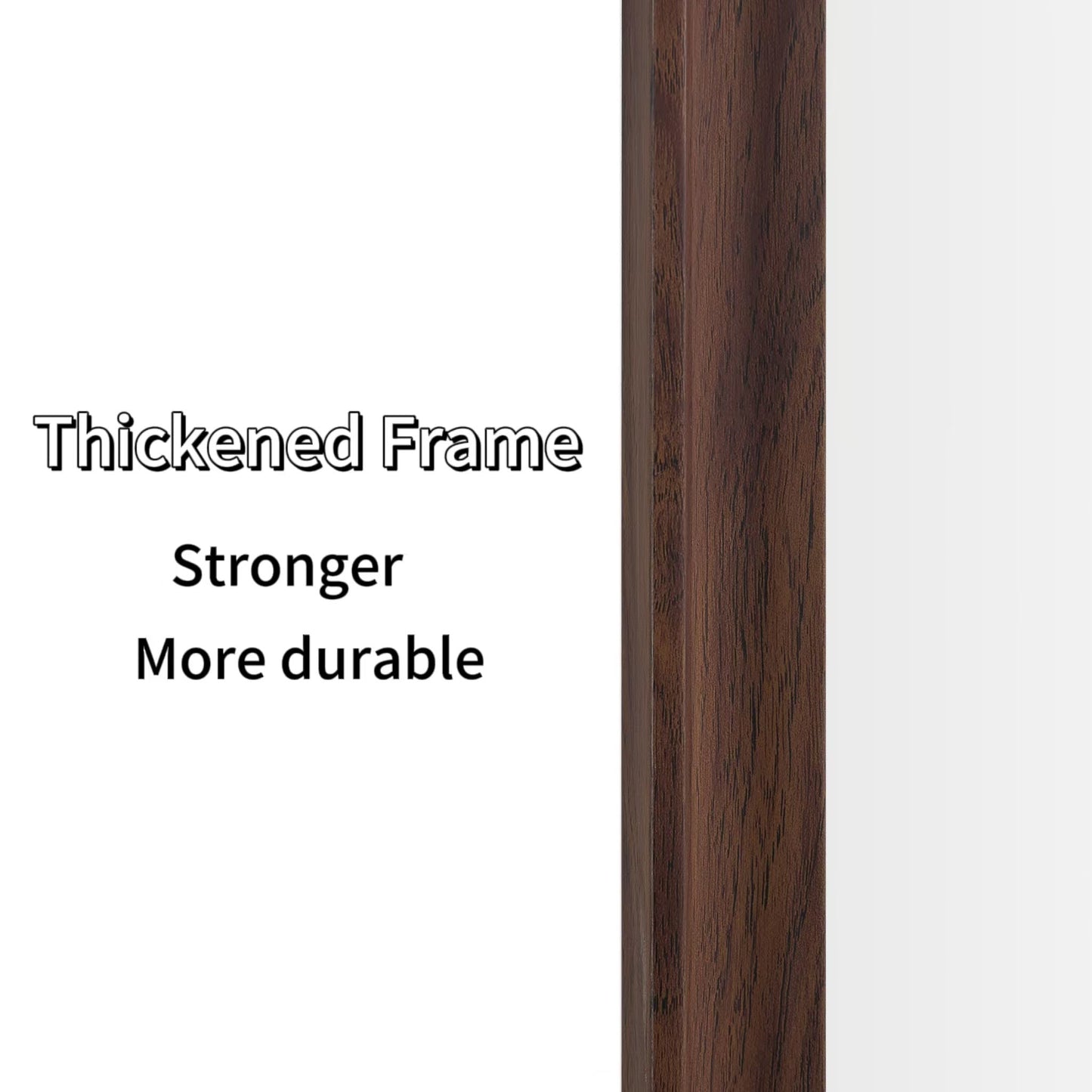 Vintage Full Length Mirror 70" x 31" Wall-Mounted with Faux Wooden Frame in Brown