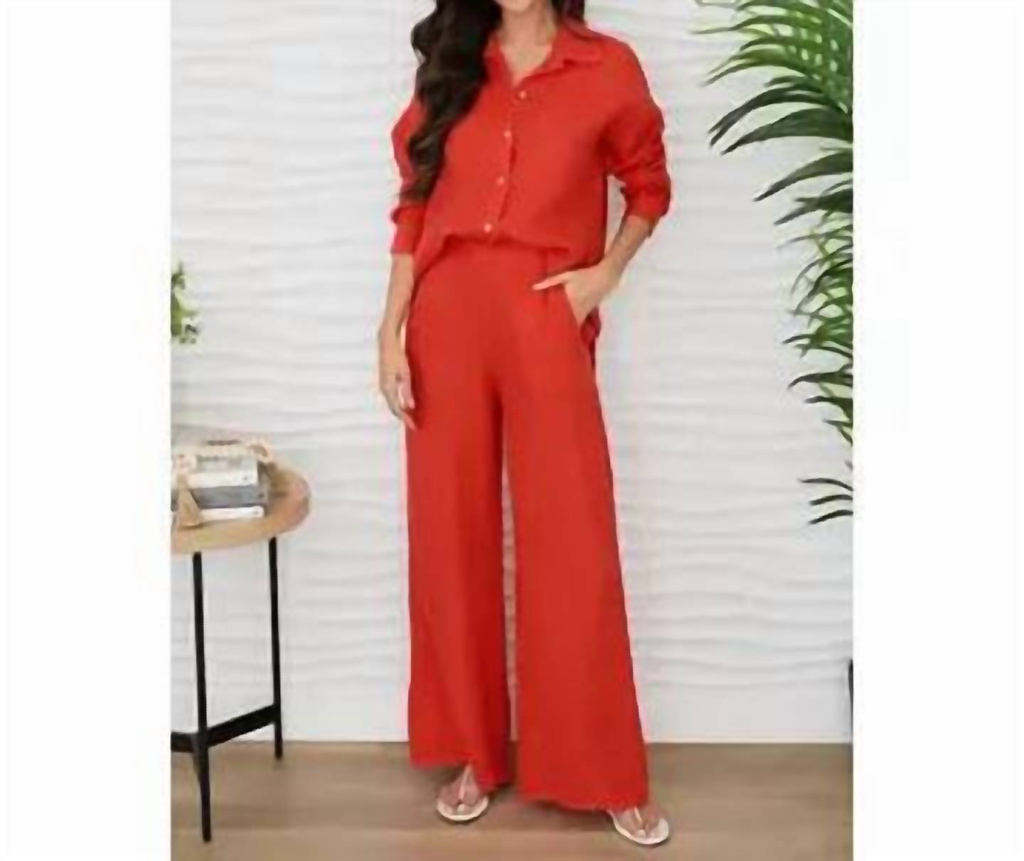 Milio Milano - Linen Long Sleeve Hi-lo Button Down Top
