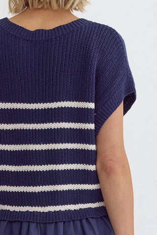 Entro - Vestido listrado em camadas