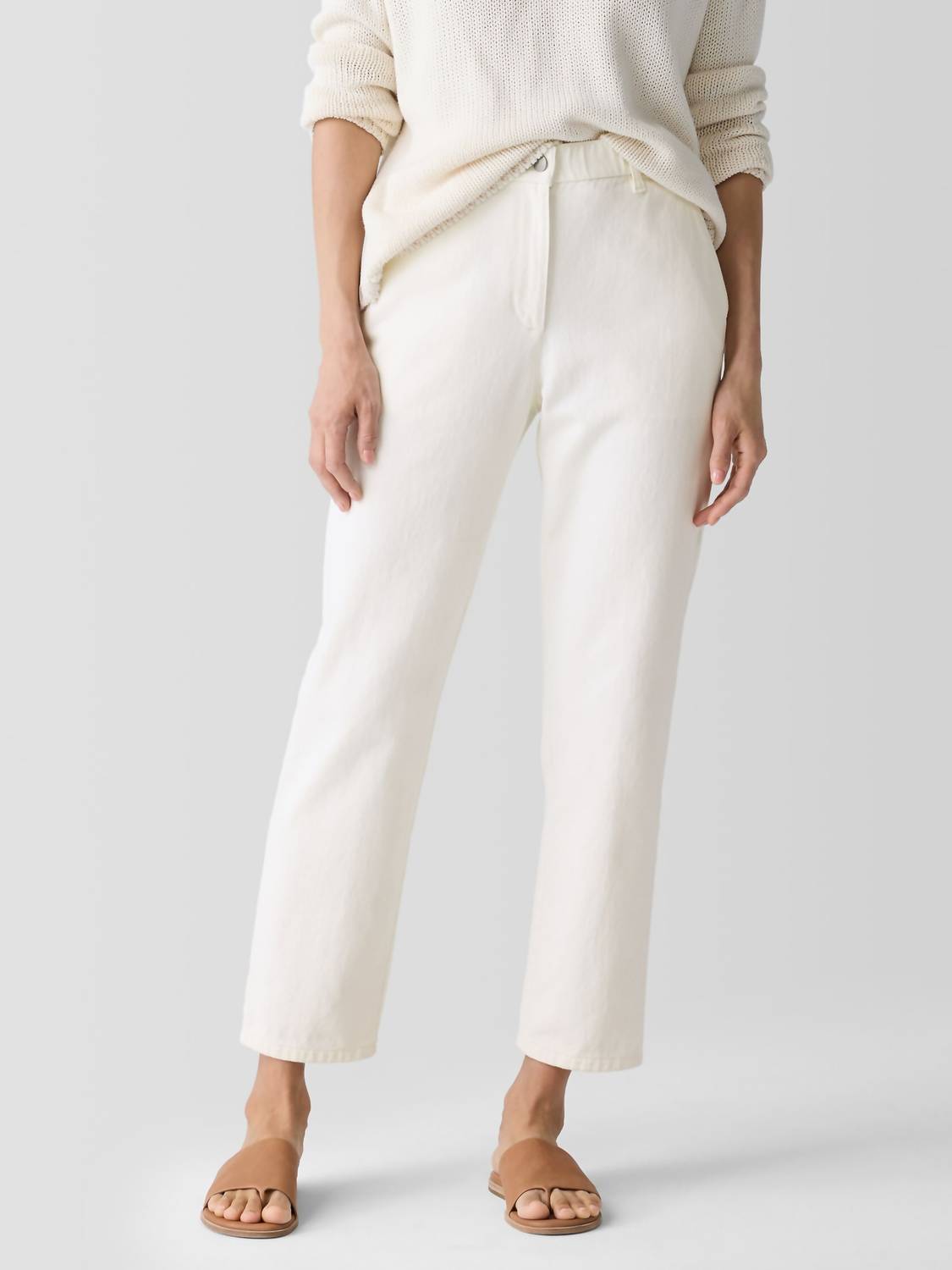 Eileen Fisher - Undyed Utility Organic Cotton Tapered Pants