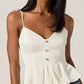 Astr - Paislee Satin Pleated Peplum Top