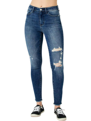 Judy Blue - Calça Jeans Skinny Destroyed de Cintura Alta