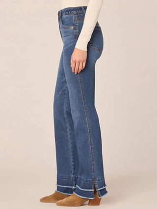 Democracia - Calça Jeans de Cintura Alta com Barra Dupla
