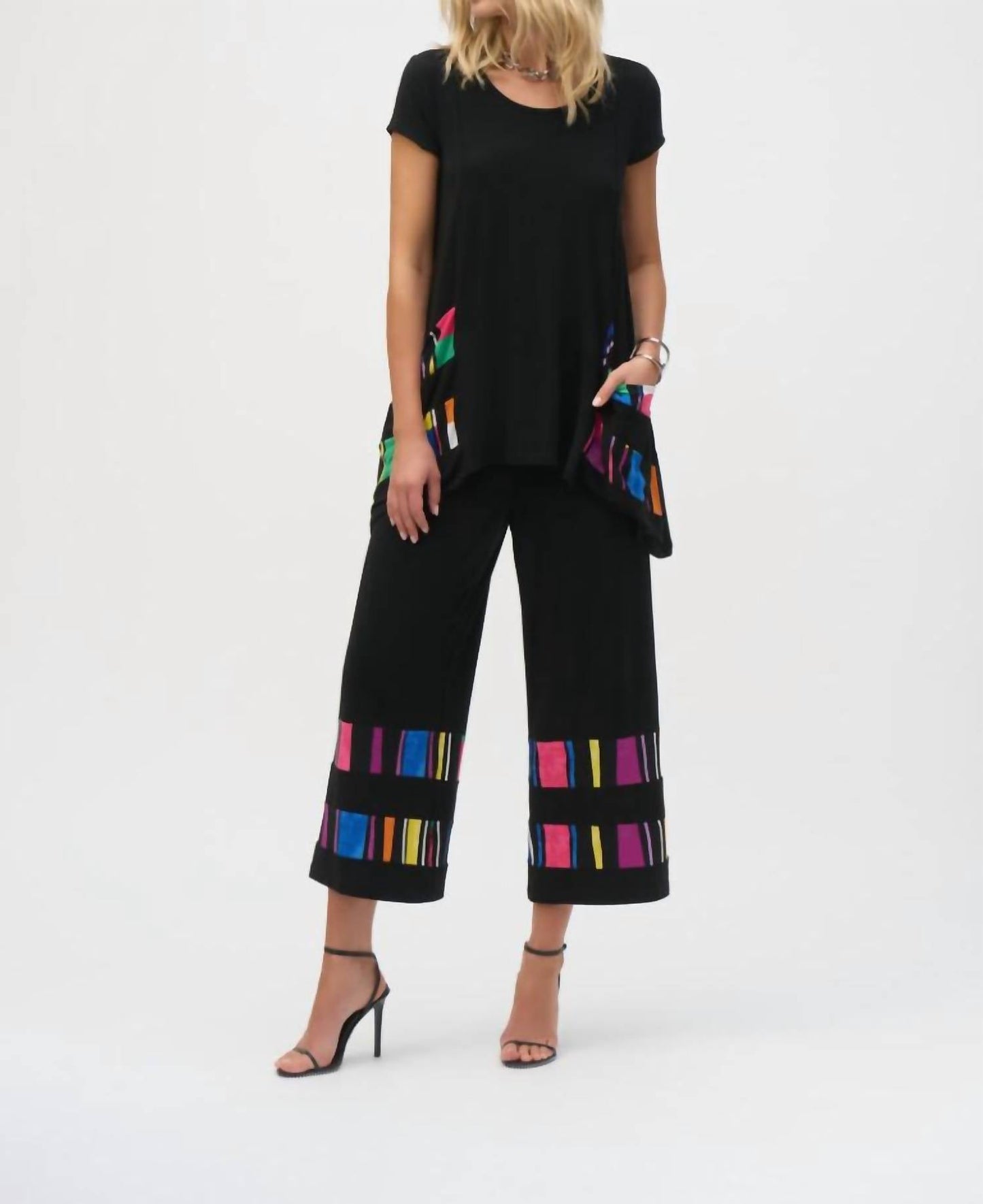 Joseph Ribkoff - Stripe Print Culotte Trousers